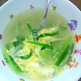 簡単、ニラと玉子の中華風スープ